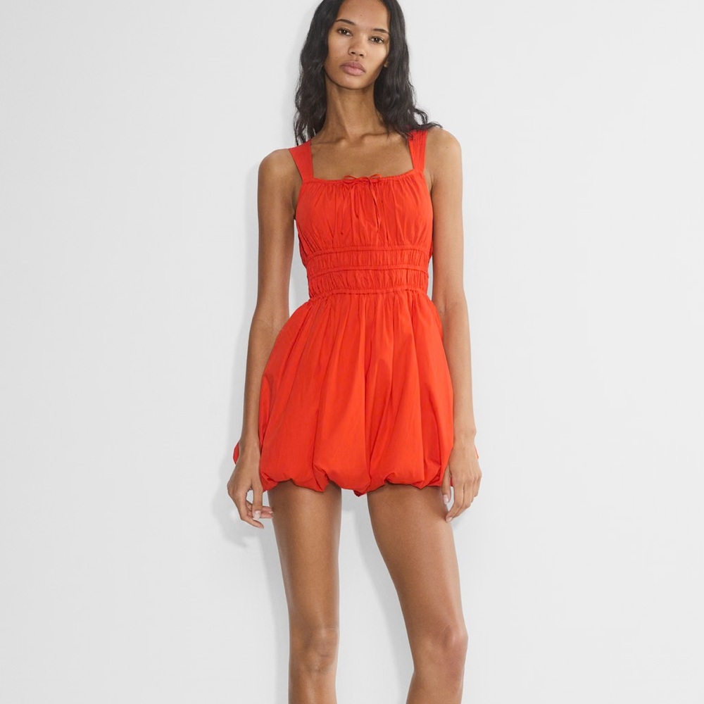 NWOT ARITZIA Martine Poplin Bubble Dress, Poppy Red, size S